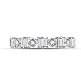 14kt White Gold Womens Baguette Diamond Modern Band Ring 1/3 Cttw