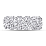 14kt White Gold Womens Round Diamond Timeless Anniversary Ring 5/8 Cttw