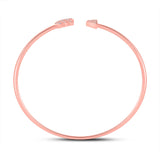 10kt Rose Gold Womens Round Diamond Arrow Bangle Bracelet 1/10 Cttw