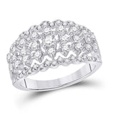 14kt White Gold Womens Round Diamond Anniversary Ring 7/8 Cttw
