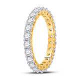 14kt Yellow Gold Womens Round Diamond Eternity Wedding Band 2 Cttw Size 8