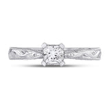 14kt White Gold Princess Diamond Solitaire Bridal Wedding Engagement Ring 1/2 Cttw