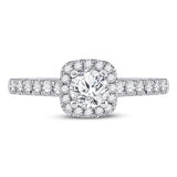 14kt White Gold Round Diamond Solitaire Bridal Wedding Engagement Ring 1 Cttw