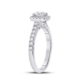 14kt White Gold Round Diamond Solitaire Bridal Wedding Engagement Ring 1 Cttw