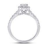 14kt White Gold Round Diamond Solitaire Bridal Wedding Engagement Ring 1 Cttw
