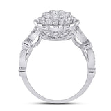 14kt White Gold Round Diamond Halo Bridal Wedding Engagement Ring 1 Cttw
