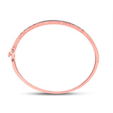 10kt Rose Gold Womens Round Diamond Bangle Bracelet 1/2 Cttw