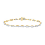 14kt Yellow Gold Womens Round Diamond Fashion Bracelet 2 Cttw