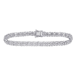 14kt White Gold Womens Round Diamond Tennis Bracelet 4-1/3 Cttw