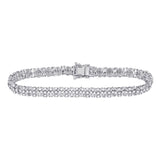 14kt White Gold Womens Round Diamond Tennis Bracelet 4-1/3 Cttw