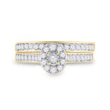 10kt Yellow Gold Round Diamond Bridal Wedding Ring Band Set 1/2 Cttw