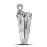 10kt White Gold His Hers Round Diamond Solitaire Matching Wedding Set 1/6 Cttw