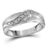 10kt White Gold His Hers Round Diamond Solitaire Matching Wedding Set 1/6 Cttw