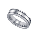 Tungsten Two Groove Mens Comfort-fit 6mm Size-11 Wedding Band