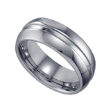 Tungsten Single Grooved Polished Mens Comfort-fit 8mm Size-12 Wedding Band