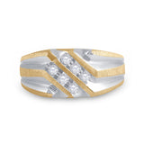 10kt Yellow Gold Mens Round Diamond Band Ring 1/4 Cttw