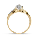 10kt Yellow Gold Womens Round Diamond Cluster Ring 1/5 Cttw