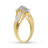 10kt Yellow Gold Womens Round Diamond Cluster Ring 1/5 Cttw