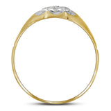 14kt Yellow Gold Mens Round Diamond Matte Cluster Ring .02 Cttw