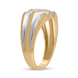 14kt Yellow Gold Mens Round Diamond Band Ring 1/4 Cttw