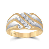 14kt Yellow Gold Mens Round Diamond Band Ring 1/4 Cttw
