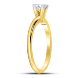 14kt Yellow Gold Womens Princess Diamond Solitaire Bridal Wedding Engagement Ring 1/3 Cttw