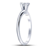 14kt White Gold Womens Princess Diamond Solitaire Bridal Wedding Engagement Ring 1/3 Cttw