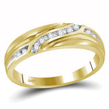 10kt Yellow Gold His Hers Marquise Diamond Solitaire Matching Wedding Set 1/3 Cttw