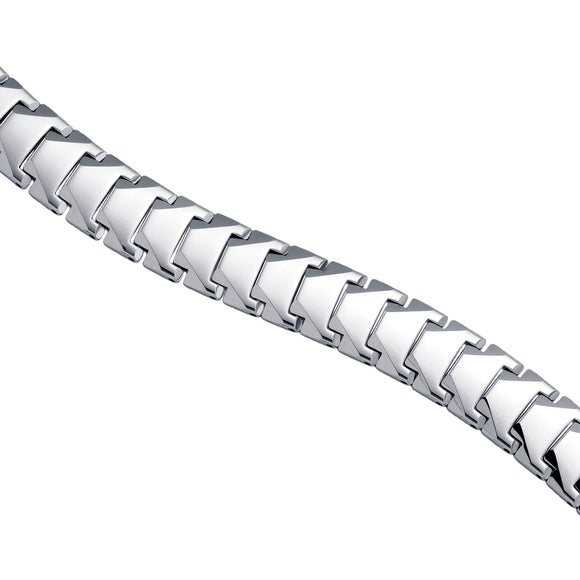 Tungsten Mens Polished Link Bracelet 13mm Size 8.5 Inches
