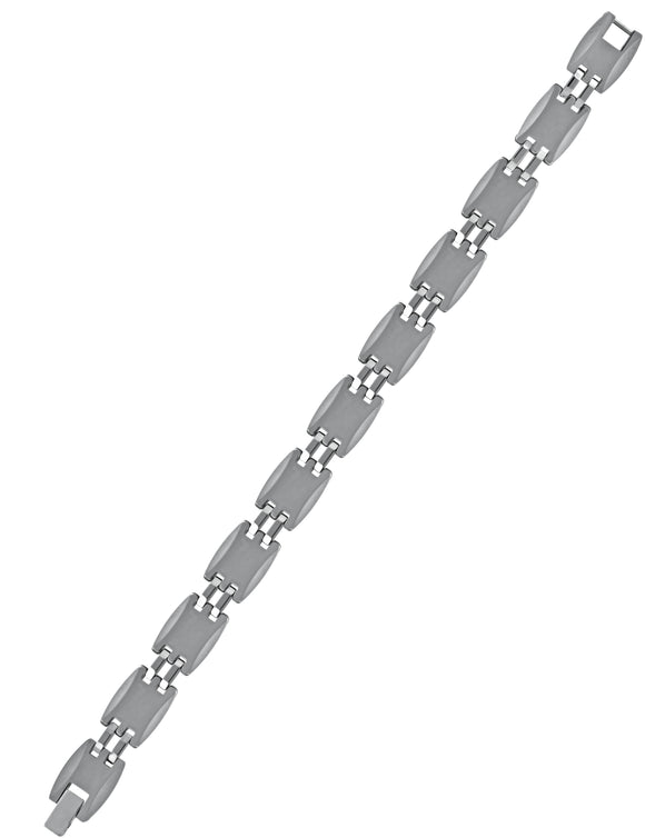 Tungsten Mens Polished Link Bracelet 13mm Size 8.5 Inches