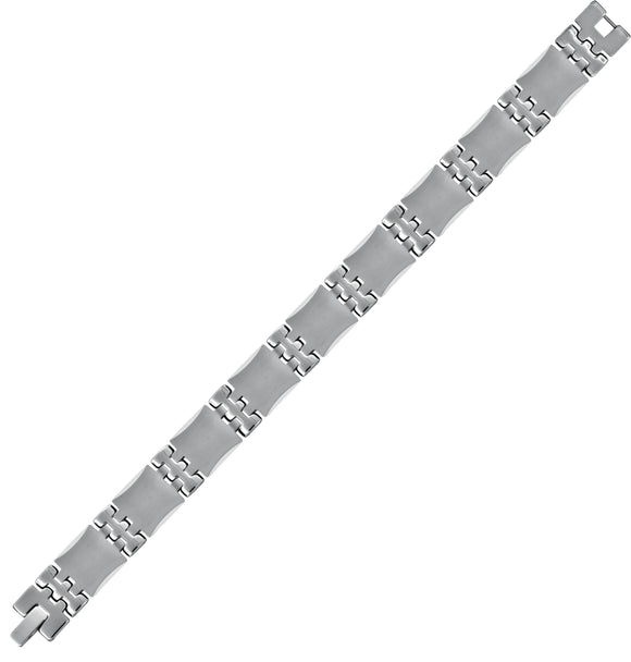 Tungsten Mens Polished Link Bracelet 13mm Size 8.5 Inches