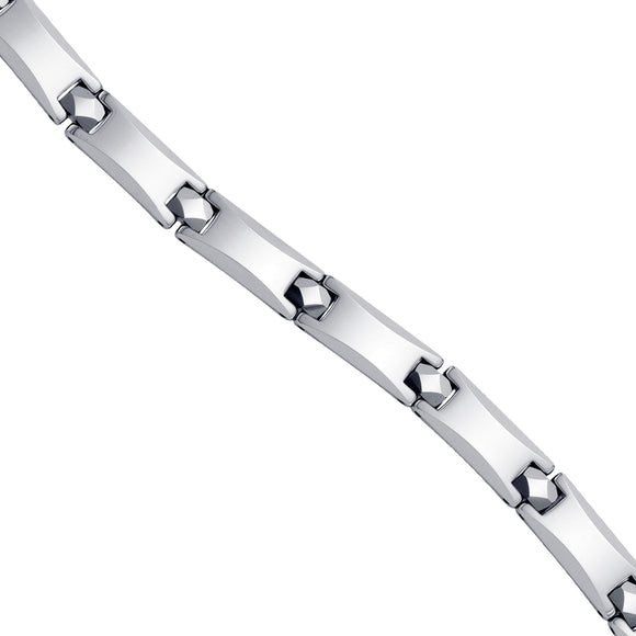 Tungsten Mens Polished Fancy Bracelet 7mm Size 8.5 Inches
