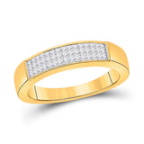 14kt Yellow Gold Womens Princess Diamond Cluster Bridal Wedding Ring Band Set 2 Cttw