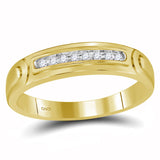 10kt Yellow Gold His Hers Round Diamond Solitaire Matching Wedding Set 1/4 Cttw