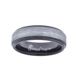 Tungsten Black & White Brushed Center Mens Comfort-fit 4mm Size-12 Wedding Band