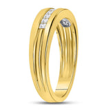 14kt Yellow Gold Mens Princess Diamond Wedding Band Ring 1/2 Cttw - Size 11