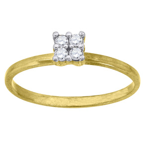 10kt Two-tone Gold Womens Cubic Zirconia Square Head Engagement Ring
