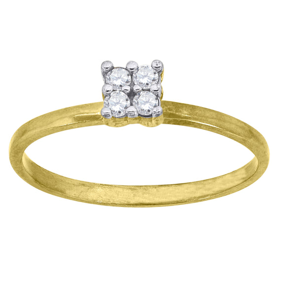 10kt Two-tone Gold Womens Cubic Zirconia Square Head Engagement Ring