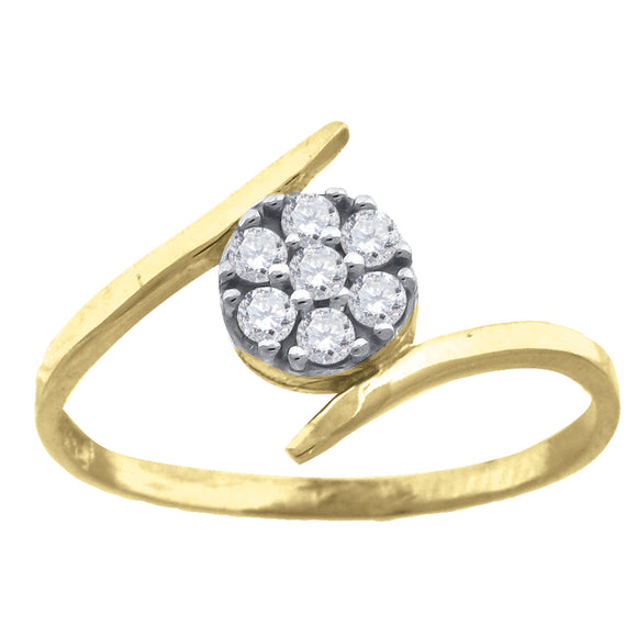 10kt Two-tone Gold Womens Cubic Zirconia Round Ring