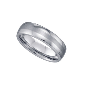 Tungsten Brushed Center Dome Mens Comfort-fit 6mm Size-7 Wedding Band