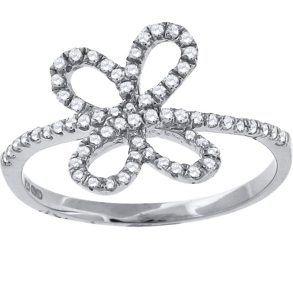 925 Sterling Silver Womens Cubic Zirconia Butterfly Fashion Ring Size 8