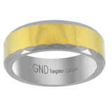 Tungsten Two-tone Multi-Facet Edges Mens Comfort-fit 8mm Size-12.5 Wedding Band