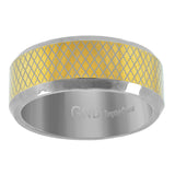 Tungsten Two-tone Polished Laser Itched Comfort-fit 8mm Size-14 Wedding Band