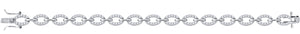 925 Sterling Silver Women Micropave Cubic Zirconia Oval Link Bracelet