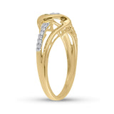 10kt Yellow Gold Womens Round Diamond Heart Ring 1/8 Cttw