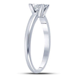14kt White Gold Womens Princess Diamond Solitaire Bridal Wedding Engagement Ring 3/8 Cttw