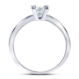 14kt White Gold Womens Princess Diamond Solitaire Bridal Wedding Engagement Ring 3/8 Cttw