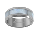 Tungsten Abalone Shell Inlay Comfort-fit 8mm Size-12.5 Wedding Band