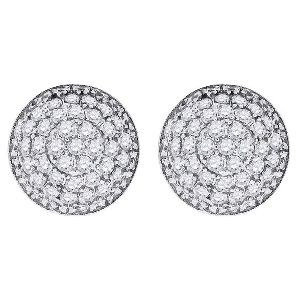 925 Sterling Silver Womens Cubic Zirconia Half Ball Stud Earrings