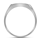 10kt White Gold Mens Round Pave-set Diamond Square Cluster Ring 1/4 Cttw